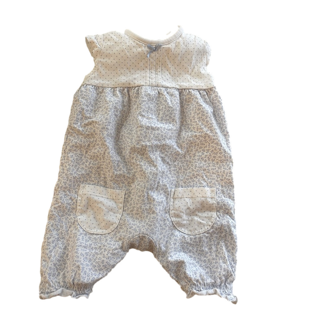george 6-12 month romper blue and white